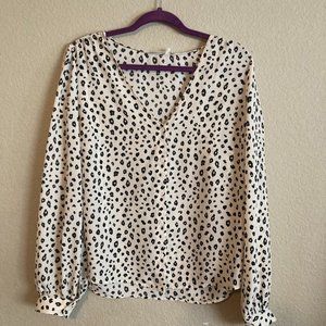 Lush Cheetah Print blouse, Beige Leopard Print blouse NWOT - L